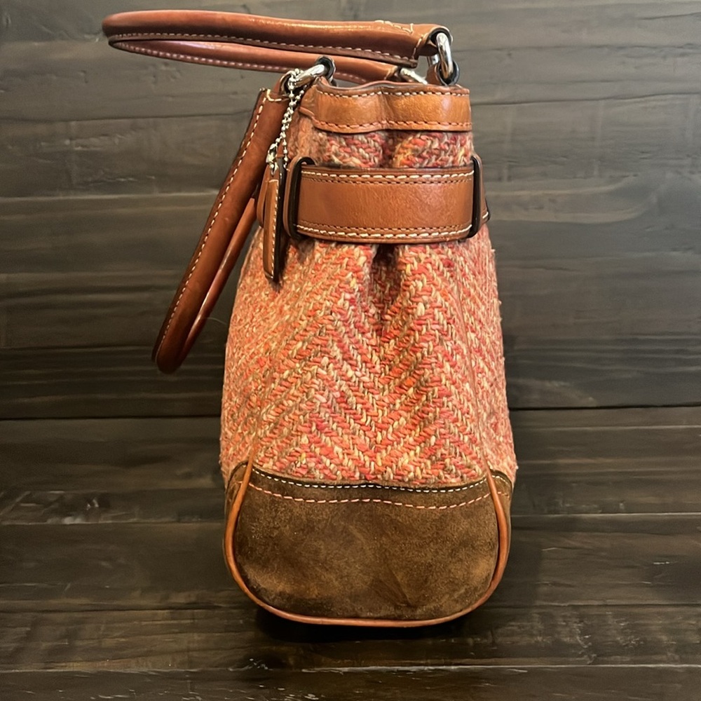 Coach Hampton Herringbone Tweed Satchel - F11215 NEAR VINTAGE - Picture 6 of 12